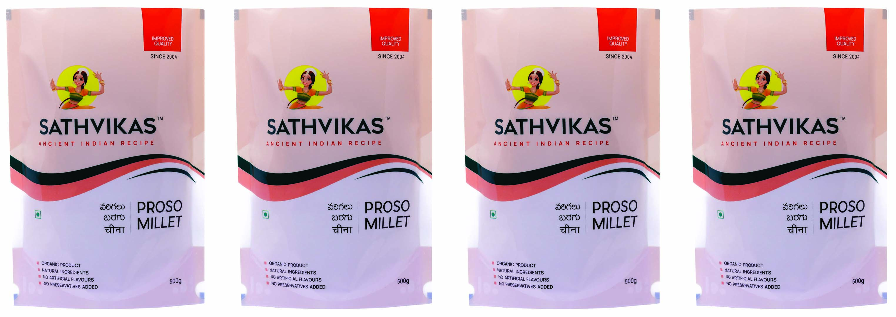 Sathvikas Varigalu / Proso Millet (500 grams) Pack Of 4.